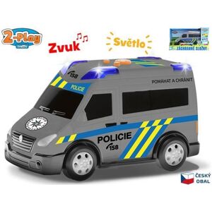 MIKRO -  2-Play Traffic Auto polícia CZ design 13,5cm voľný chod so svetlom a zvukom 510346