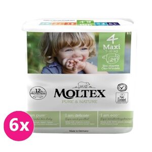 6x MOLTEX Pure&Nature Plienky jednorazové 4 Maxi (7-18 kg) 29 KS - ECONOMY PACK 374naty