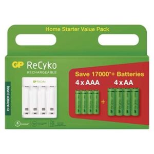 GP Eco E411 + 4ks ReCyko 2100 (AA) + 4ks ReCyko 800 (AAA) B51418 - nabíjačka batérií + batérie