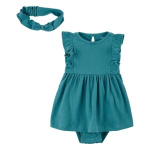 CARTER'S Set 2dielny šaty, čelenka Turquoise dievča LBB NB/ veľ. 56 1N036910_NB