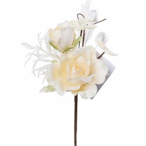 Zápich ruža kus krémová 8200881 - Umelé kvety