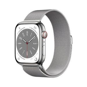 Apple Watch 8 GPS + Cellular 45mm Silver Stainless Steel Case with Silver Milanese Loop MNKJ3CS/A - Smart hodinky
