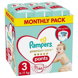 PAMPERS Premium Care Nohavičky plienkové veľ. 3 (6-11 kg) 144 ks 8006540490891