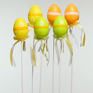 Zápich vajíčka plast s/6, 6cm mix farieb 219026 - Dekorácia