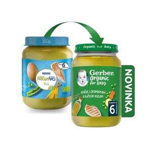 GERBER Organic detský príkrm hrášok so zemiakmi a kuracím mäsom 190 g? 12522362