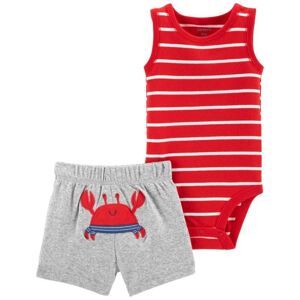 CARTER'S Set 2dielny body tielko, nohavice kr. Red Stripe Crab chlapec NB/ veľ. 56 1L713910_NB