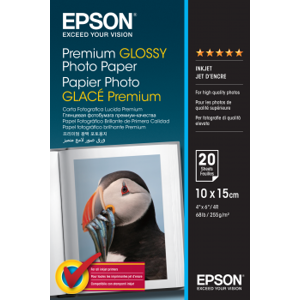 Epson Premium Glossy Photo 225g - 10x15cm - 20ks - Fotopapier 10x15cm