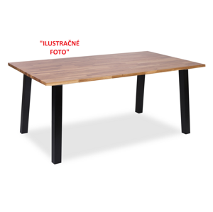 CAPRI 180P L36 CIERNA/WOTAN - Stôl 180 x 90 cm, plát lamino 36 mm, podnož čierna + plát wotan