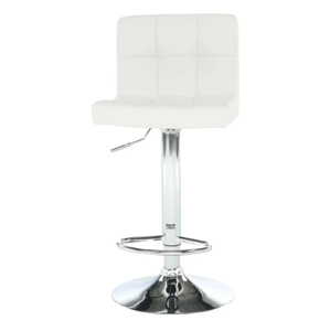 KANDY BI NEW - stolička barová, ekokoža biela/chróm
