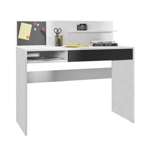 IMAN BI/CI vystavený kus - stôl PC s magnetickou tabuľou, policou a zásuvkou farba biela/čierna