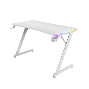 Trust GXT 709W LUMINUS RGB desk White 25328 - Hráčsky stôl