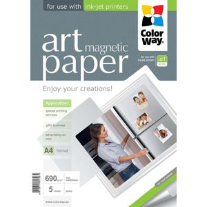 ColorWay ART Lesklý magnetic A4 690g/m2 5ks PGA690005MA4 - Magnetický papier pre atramentovú tlač