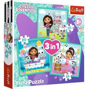 Trefl Trefl Puzzle 3v1 - Gabbyine aktivity / Universal Gabby's Dollhouse 34871