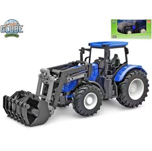 MIKRO -  Kids Globe traktor modrý s predným nakladačom voľný chod 27cm 540474 - traktor