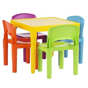 ZILBO SET 1+4 0000263873 - detský set 1x stôl 51x51x46cm+4x stolička, viacfarebné