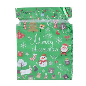 Vianočné vrecko snehuliak/santa zelené plast 24x32cm 226296 - Dekorácia