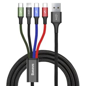 Baseus 4v1 USB kábel microUSB/2*UCB-C/Lightning 1.2m čierny DATUSBC4V135ABASCO - Prepojovací kábel 3.5A