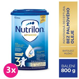 3x NUTRILON 3 Vanilla batoľacie mlieko 800 g, 12+ VP-F006289