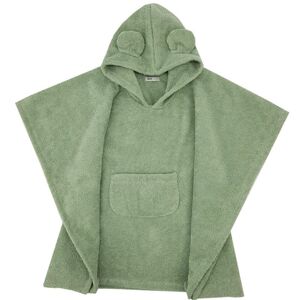 EKO Pončo bavlnené s kapucňou a uškami Olive green 75x120 cm PON-02-OLIVE-GREEN