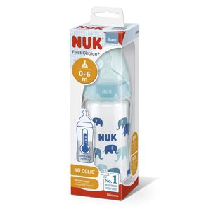 NUK FC+ Fľaša sklenená s kontrolou teploty 240 ml - modrá 10745121m