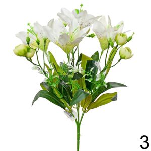 Kytica Ľalia + Ranunculus 35cm biela 1001345B - Umelé kvety
