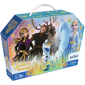 Trefl Trefl Puzzle 70 glitter v kufríku - Disney Frozen 53018