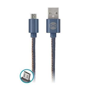 Forever microUSB kábel 1m modrý jeans - Prepojovací kábel 2A