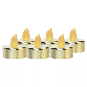 Emos LED dekorácia – 6x čajová sviečka zlatá, 6x CR2032, vnútorná, vintage - LED čajové sviečky