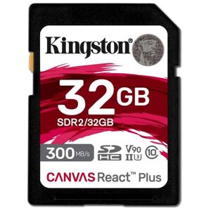 Kingston Canvas React Plus SDXC 32GB UHS-II U3 V90 Class 10 (r300MB,w260MB) SDR2/32GB - Pamäťová karta SD