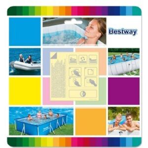 Bestway Sada na opravu Bestway vodeodolná 6.5cm x 6.5cm 62091 - Sada Bestway® 62091, na opravu bazéna a nafukovačiek, 10 ks, 65x65 mm