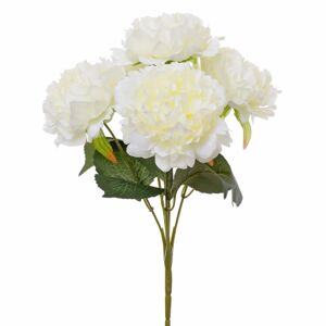 Kytica pivonka biela 40cm 227914 - Umelé kvety