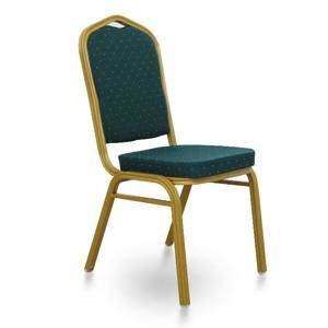 ZINA 2 NEW ZE - Stohovateľná stolička zelená/matný zlatý rám