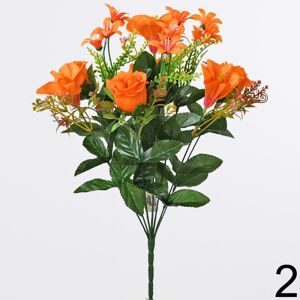 Kytica ruža + ľalia 43cm ORANŽOVÁ 1001437O - Umelé kvety
