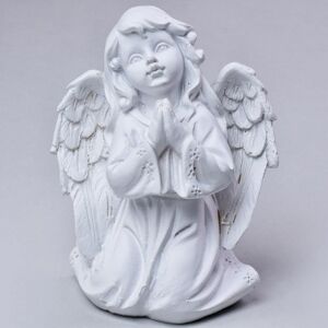 Anjel polyrez.biely modliaci 14cm 7000356 - Dekorácia