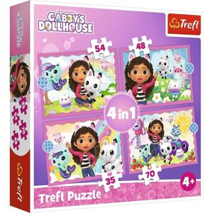 Trefl Puzzle 4v1 - Gabbyine dobrodružstvá / Universal Gabby´s Dollhouse 34620