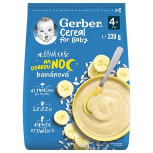 GERBER Kaša mliečna cereal banánová Dobrú noc 230 g 12532853