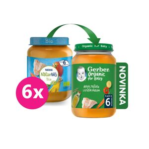 6x GERBER Organic detský príkrm mrkva a rajčiny s morčacím mäsom 190 g VP-F167611