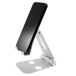 FIXED Frame Phone Silver - Hliníkový stojanček na stôl pre mobily/tablety