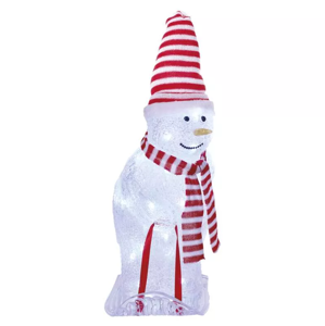 Emos LED vianočný snehuliak s čiapkou a šálom 46cm, vonkaj. aj vnútor., studená biela, časovač DCFC19 - Vianočná dekorácia